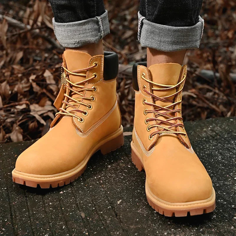 High-Quality Men’s & Women’s Lace-Up Leather High Top Boots